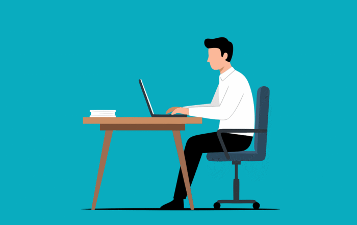 Free office worker computer vector