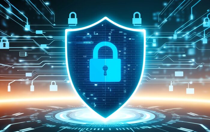 Free ai generated cybersecurity digital shield illustration
