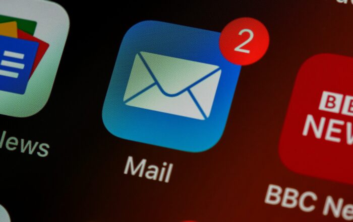 closeup of mail app icon on phone